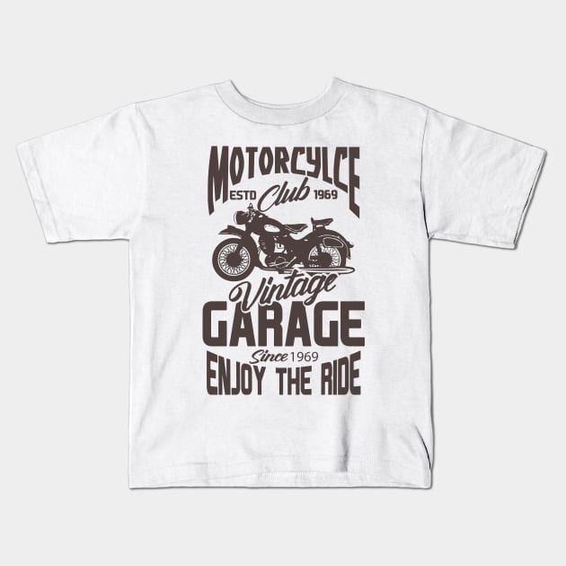 Retro Motorbike Kids T-Shirt by pinoyart08